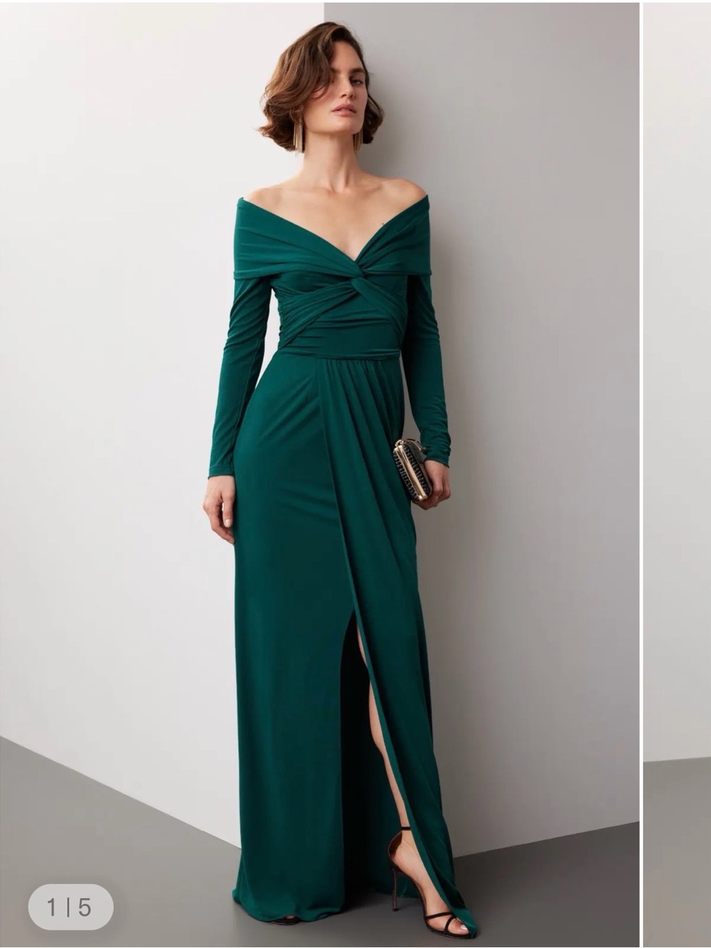 Zac Posen Wrapped Around Emerald Green Gown Size 4